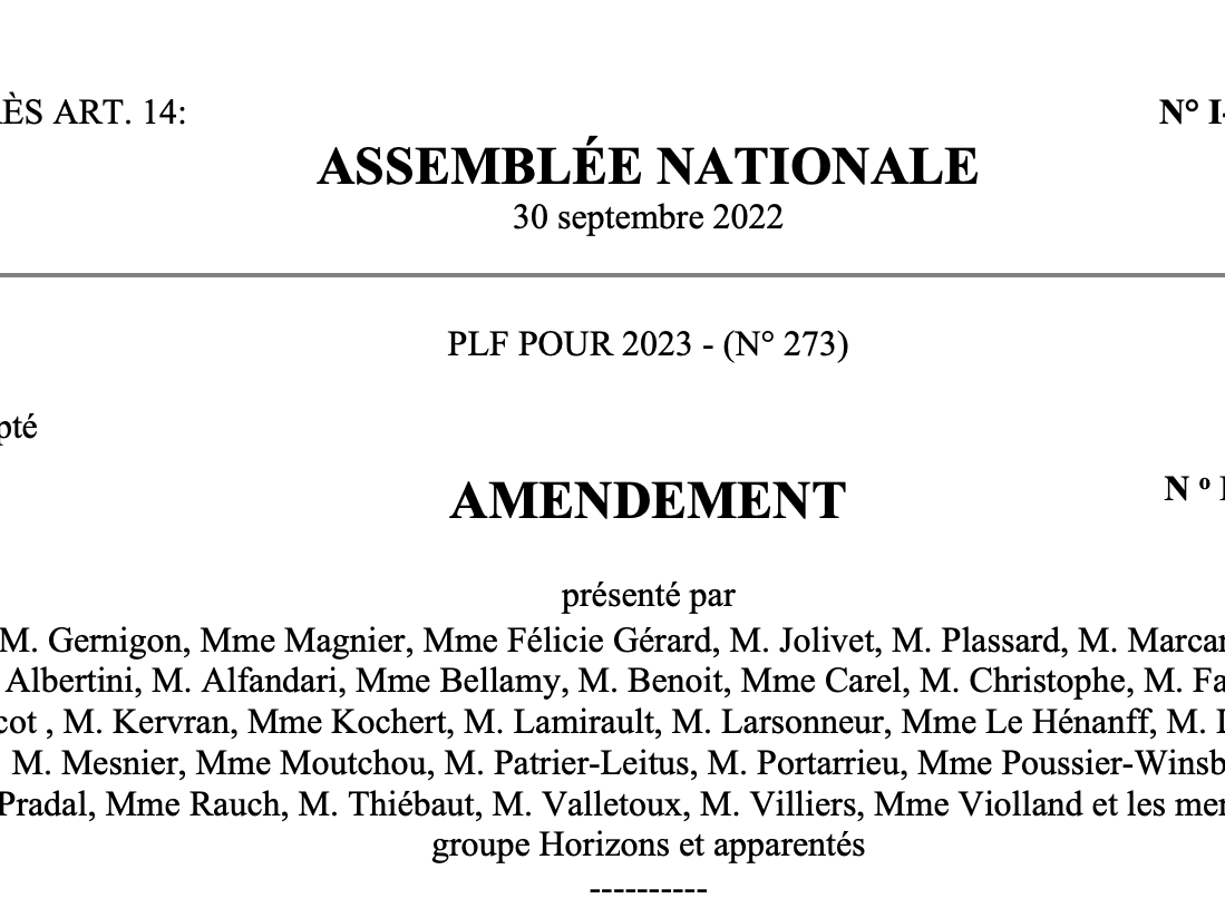 Adoption de la mesure « filet de sécurité »
