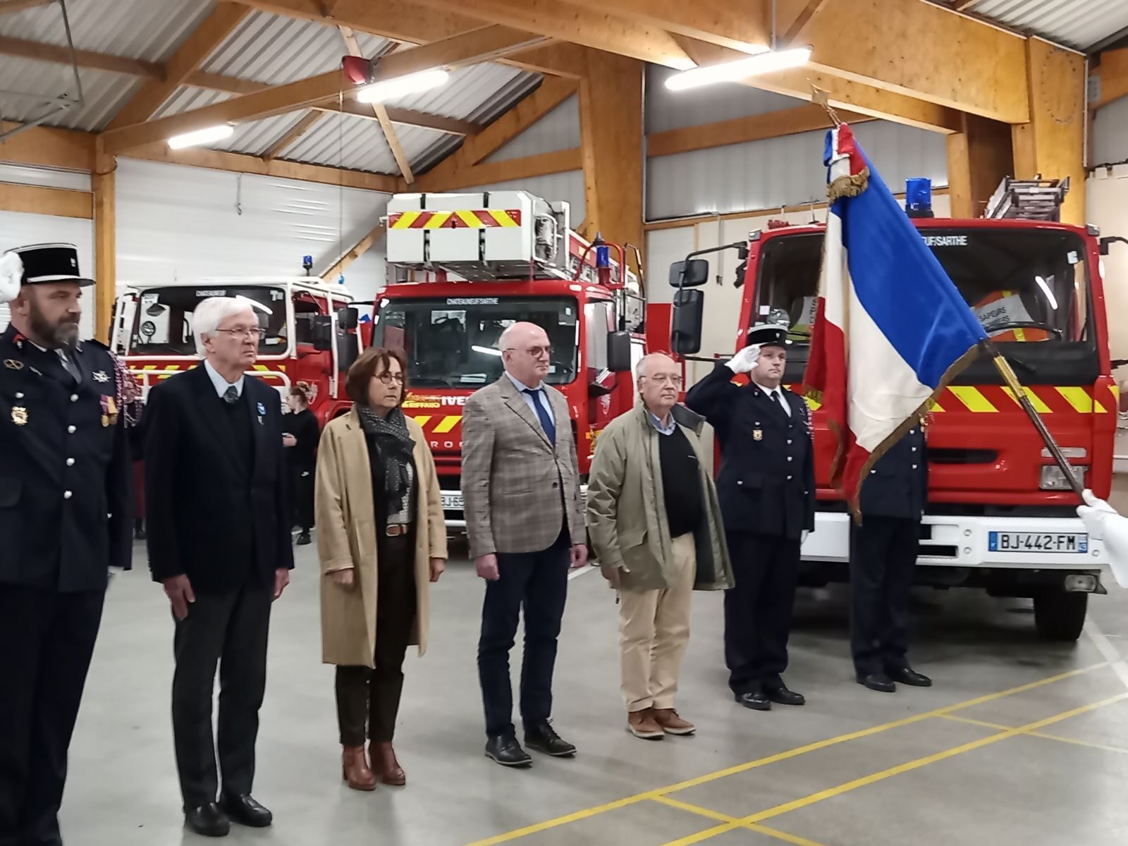 Remise de la Fourragère, Centre de Secours de Châteauneuf-sur-Sarthe, Les Hauts-d’Anjou