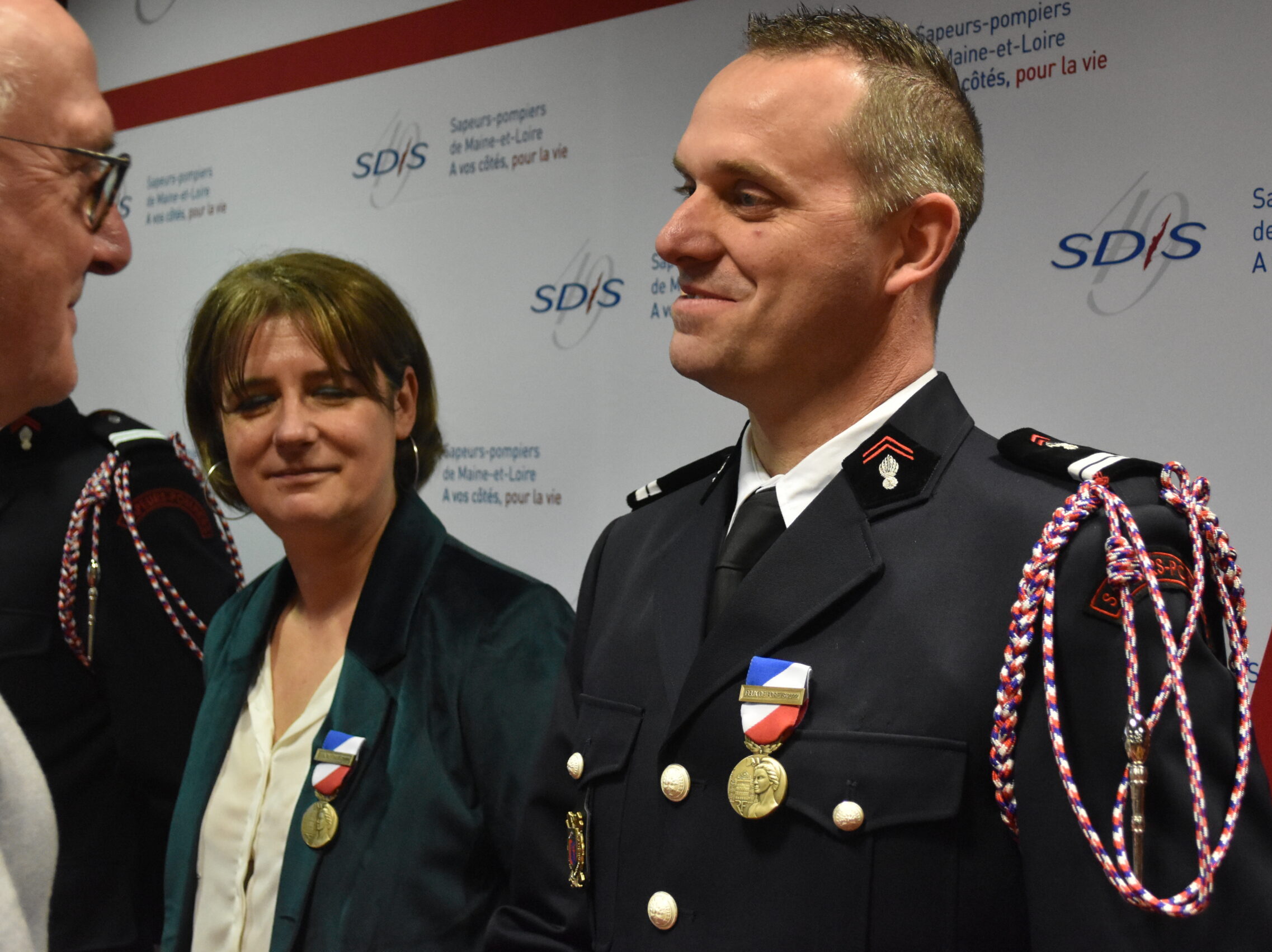 Cérémonie de remise de la Médaille de la Sécurité Intérieure (MSI), Sapeurs-Pompiers, Beaucouzé
