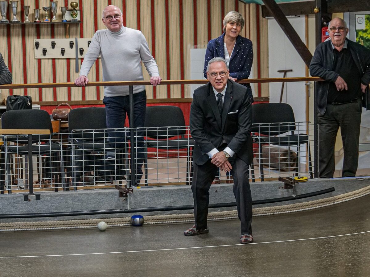 Visite du Préfet à la société de boule de fort l’Agriculture, Pellouailles-les-Vignes, Verrières-en-Anjou