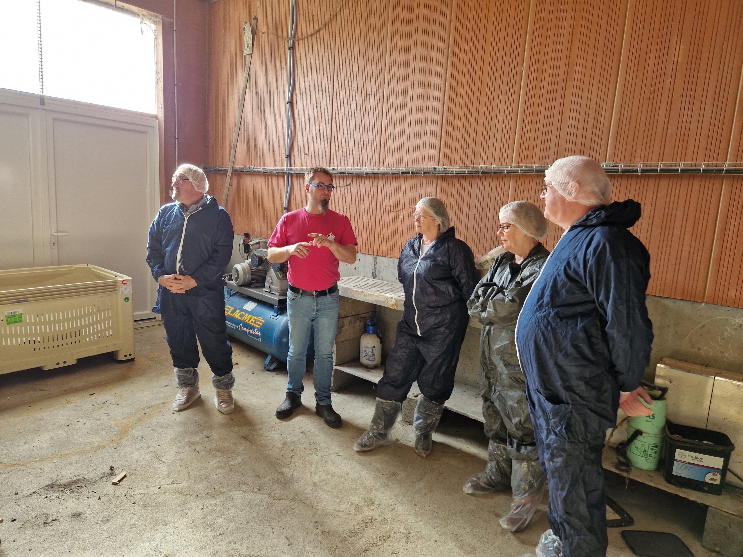 Visite de la ferme porcine de M. Landeau, Miré