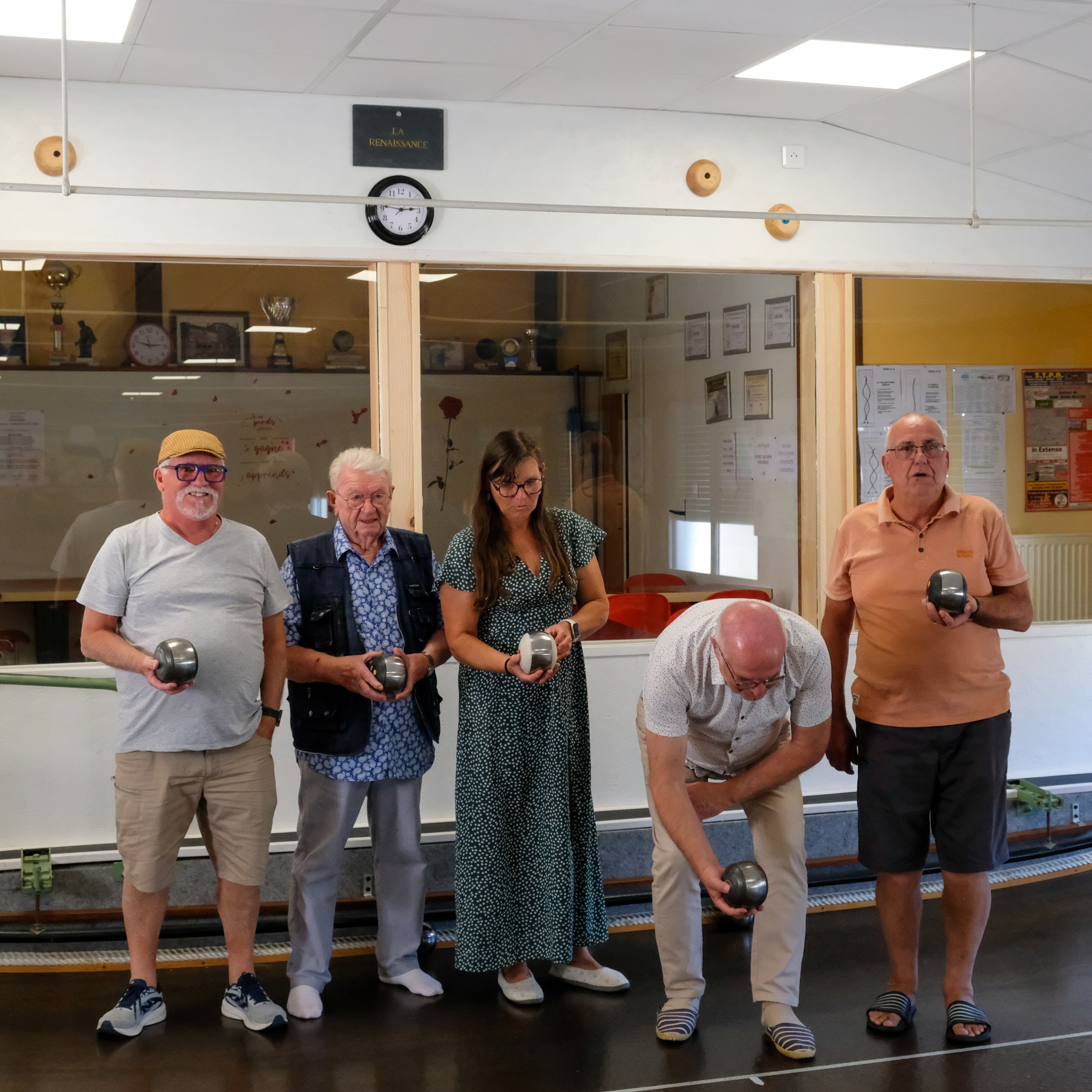 Visite de la société de boule de fort La Renaissance, à Soucelles